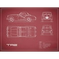 thumbnail image 3 of Rogan, Mark 18x15 Black Modern Framed Museum Art Print Titled - Triumph TR2-Maroon, 3 of 5
