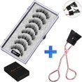 thumbnail image 2 of Juego de 3 pestañas postizas magnéticas, no requiere delineador de ojos ni pegamento, pestañas postizas reutilizables de aspecto natural, pestañas negras, ligeras, 2 of 5