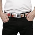 thumbnail image 3 of Buckle-Down Belt, Seatbelt Buckle Belt, Rose Trio Leaves Pink, 30 to 44 Inches, 3 of 9