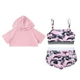 thumbnail image 3 of Alvivi Kids Girls Gymnastics Workout Sport Tracksuit Short Sleeve Crop Hoodie Camisole Top with Shorts Pink 14, 3 of 5