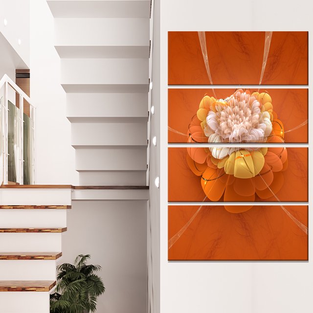 Yellow Blossom Fractal Flower - Flower Artwork on Canvas