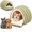 green, variant on 2.0 Upgraded Thickened Self-Warming Cat Bed for Small Dogs & Cats, Cozy Indoor Puppy House, Hooded Cat Cave Bed, Soft Kitten Nest, Pet Sleeping Tent
