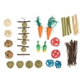 thumbnail image 1 of M Buder 20pcs Juguetes para Masticar Hámster Conejo Tronco Esponja Vegetal Bola de Ratán Hierba Rama de Manzana Bambú Dulce Set Multicolor, 1 of 9