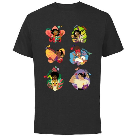 Disney Encanto Madrigal Family Personalities - Short Sleeve Cotton T-Shirt for Adults - Customized-Black