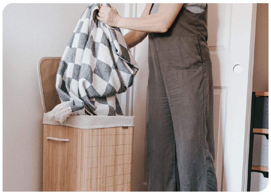 CleverMade Bamboo Single Hamper Luxe - Natural Bamboo/Cream