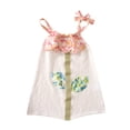 thumbnail image 1 of Little Girls Dress, Leaves Pattern Round Sling Straps Multi-layer Outfit, Loose Cute Sweet Summer Dress, 1 of 2