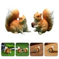 thumbnail image 3 of WEUVEB Funny Squirrel Figurine Squirrel Figurine Orange Micro Landscape Ornament 2pcs, 3 of 9