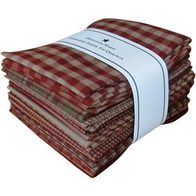 Dunroven House H100-300 Homespun 18 Po x 21 Po Gros Quartiers 12 Pcs-Rouge