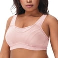 thumbnail image 3 of Deyllo Women Plus Size Bras Sport Workout Bras High Impact Support Exercise Bra No Underwire Comfort Light Pink Bra Clothes Size 44G, 3 of 12
