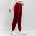 thumbnail image 5 of WXLWZYWL Velour Joggers for Women Elastic Waisted Casual Drawstring Running Sportswear Pants with Pockets, 5 of 6