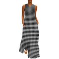 thumbnail image 1 of Robe à Carreaux Vichy Rouge et Blanc Robe Maxi Vintage Street Wear Boho Plage Longues Robes Col en V Design Surdimensionné Vestidos, 1 of 5