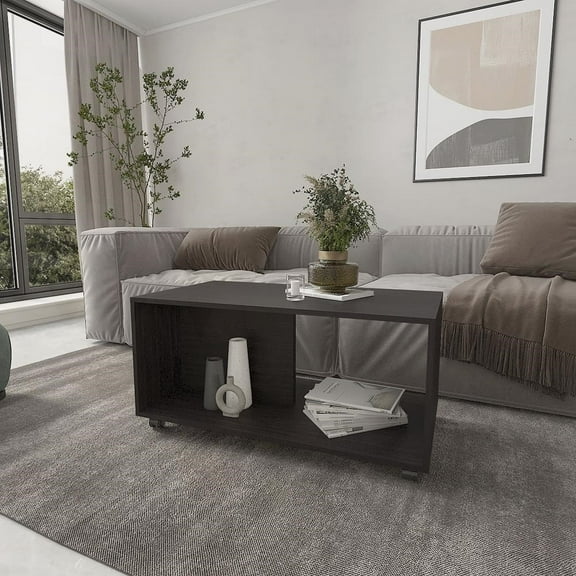 Gu Oidak Coffee Table with Wheels & Scratch-Resistant|17.8"H x 36.2"W x 19.8"D