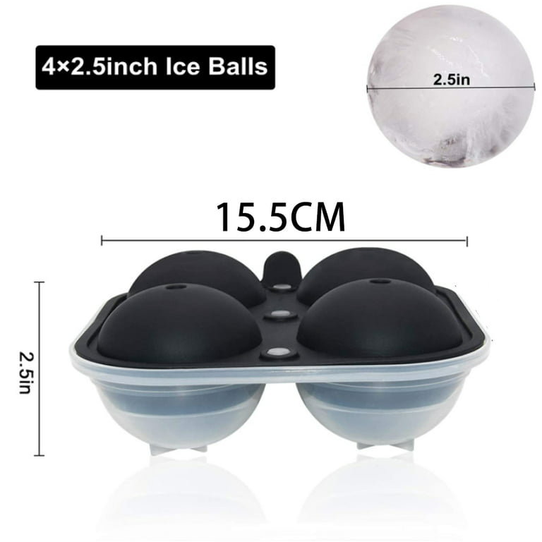 2-Inch Sphere Ice Tray – Makes 6 Balls: Perfect for Commercial Bars or Home Use – Constructed from Durable Black Silicone – Dishwasher Safe – 1-ct –