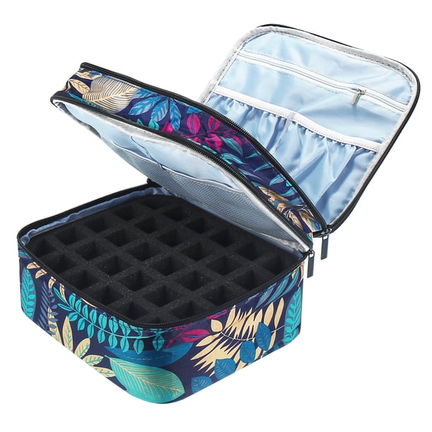 Estuche de transporte de esmalte de uñas con capacidad para 30 botellas, estuche organizador de esmalte de uñas de doble capa para esmalte de uñas y herramientas de manicura, multicolor