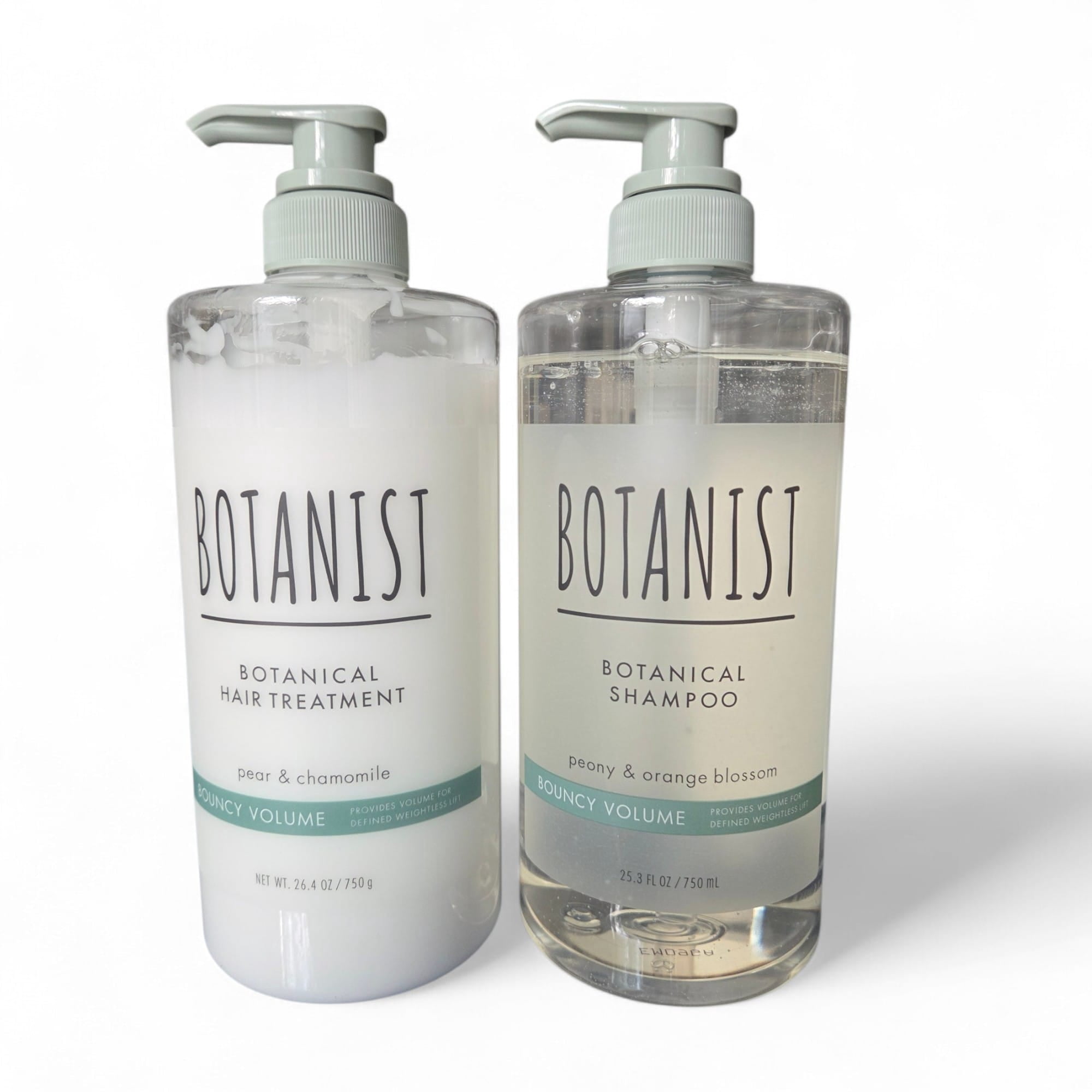 BOTANIST Bouncy Volume Botanical Shampoo & Hair Treatment Set, Strengthening & Volumizing Hair Care, 25.3 fl oz Shampoo + 26.4 oz Treatment, Made in Japan