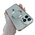 thumbnail image 2 of MagSafe Compatible iPhone 14 Pro Max Case, iPhone 14 Pro Max Magnetic Glitter Case, Luxury Plating Clear Case for Women Girls Shockproof Back Cover, Deep Purple, 2 of 6