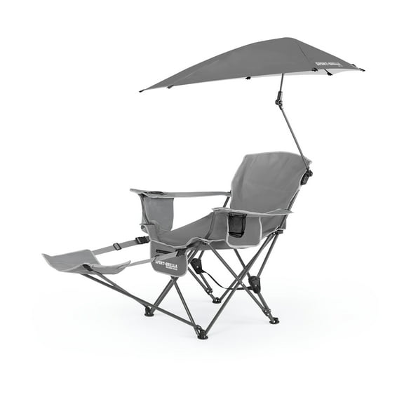 Sport-Brella Grey Camping Chair, with Clamp-On Sun Shade