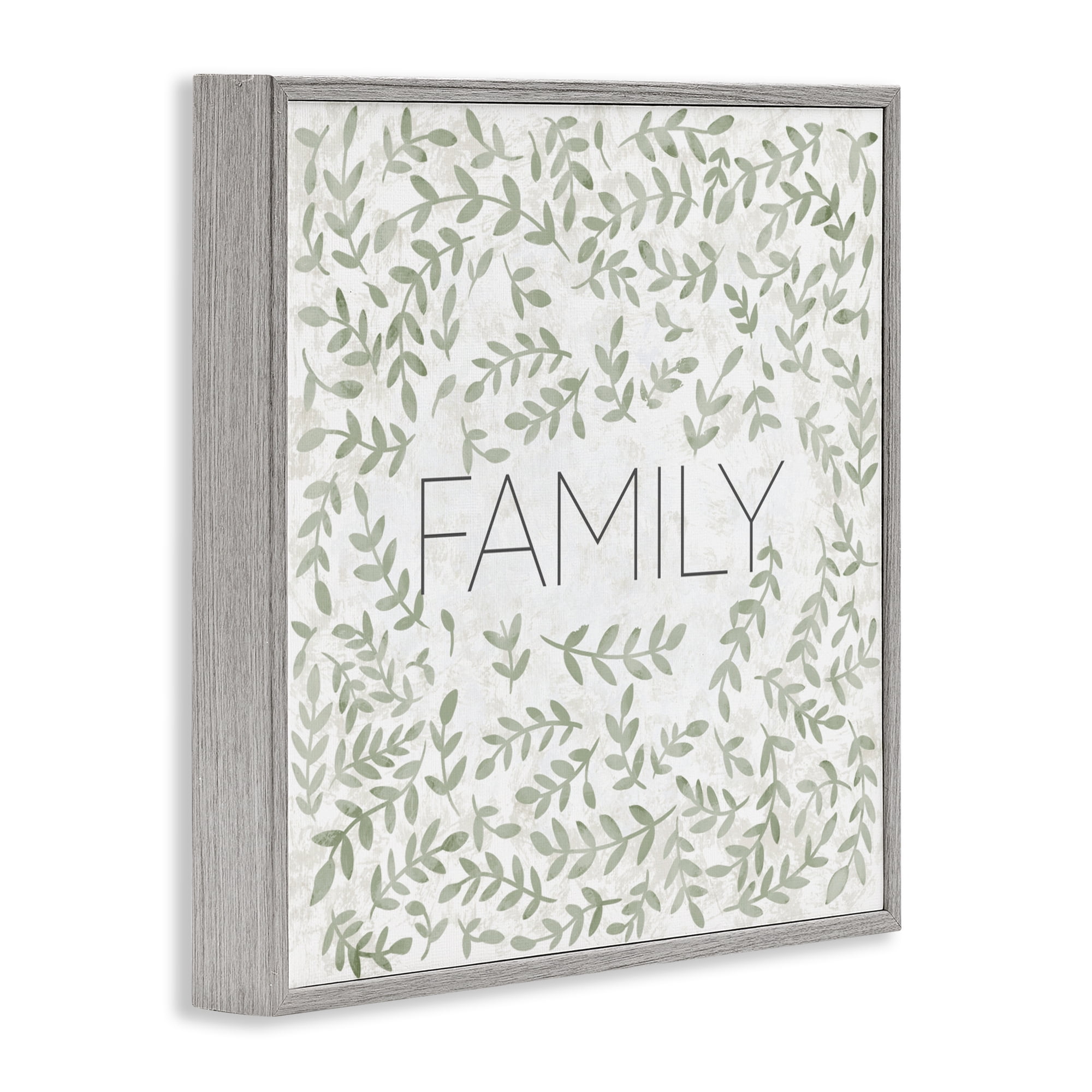 Stupell Industries Curved Ivy Sprigs Family Gray Framed Giclee Art, design by SD Graphics Studio