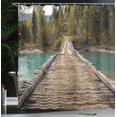 thumbnail image 4 of Ambesonne Rustic Shower Curtain, River Pine Tree Forest, 69"Wx70"L, Brown Green, 4 of 5