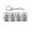 White, variant on LED Light-up Keyboard Fidget Toy 4-in-1 Keyboard Decompression Button Finger Clicker Toy 4-Keys Fidget Keychain Stress Relief Desk Toy