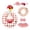 A004- Style D, variant on Lawn Goose Clothing, Porch Goose Bikini, Palm Leaf Print Resin Goose Apparel, Pvc Inflatable Swim Ring, 5-Piece Tropical Summer Theme Porch Goose Set with Sun Protection Hat,