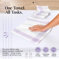 thumbnail image 3 of HEIRLOOM COMFORT Lavender and White Kitchen Towels 12 Pack, 16x26 Inch, 100% Cotton Waffle Weave, Super Absorbent, Quick Dry, Soft & Durable Dish Towels for Drying, Cooking, Cleaning Tasks, 3 of 7