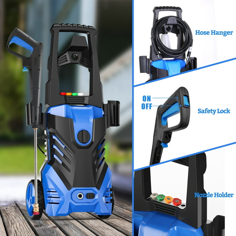 Electric Pressure Washer - 4000PSI Max 3.2 GPM Power Washer with Smart Control and 3 Levels of Adjustment, 4 Nozzles, Foam Cannon and Spray Gun for