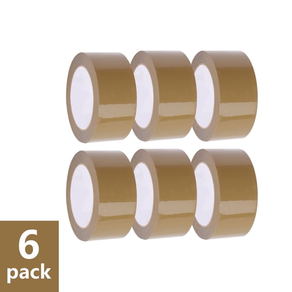 Packing Tape Brown Heavy Duty Shipping Moving - 6 Pack, 110 Yds x 2" x 2 Mil