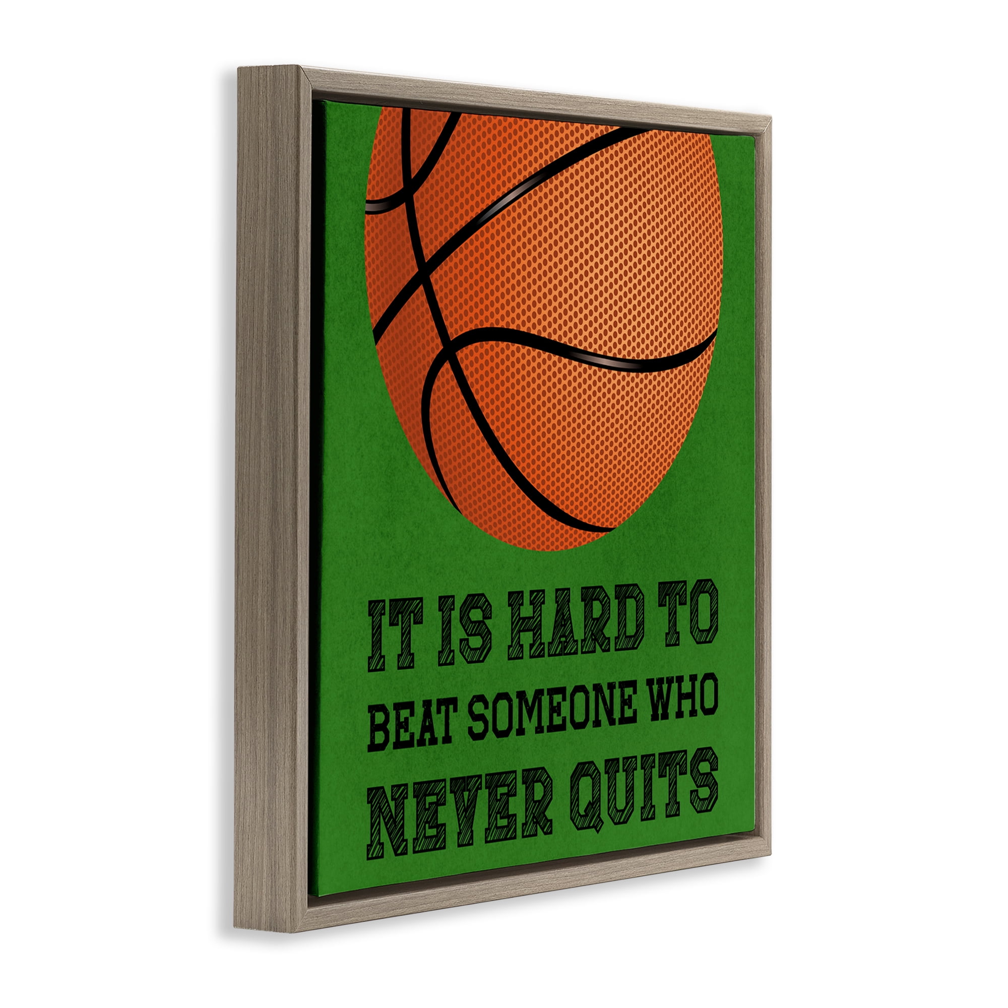Someone Who Never Quits Brown Framed Floater Canvas Wall Art, design by Marcus Prime