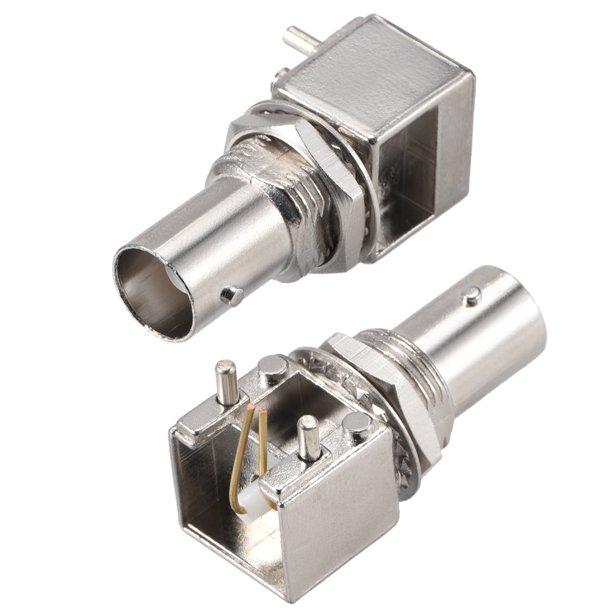BNC Female PCB Coaxial Connectors Right Zinc Alloy Adapter 5pcs
