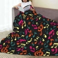 thumbnail image 6 of Bingfone Music Notes Print Flannel Fleece Blanket Throw Blanket for Bed,Sofa,Couch,Travel,Camping(60"x50" ), 6 of 8