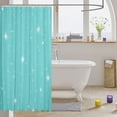 thumbnail image 3 of Manfei Kawaii Stars Shower Curtain 72Wx72L,Cute Cartoon Themed Bathroom Curtain,Cyan White, 3 of 5