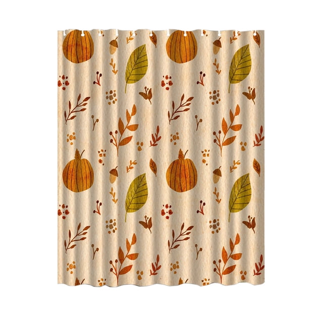 Doublure de Rideau de Douche Rideaux de Salle de Bain, Rideaux de Douche en Polyester Imperméables, Rideaux de Douche Imprimés, Récolte d'Automne, Crochets de Rideau de Douche de Salle de Bain Citrouille de l'Action de Grâce