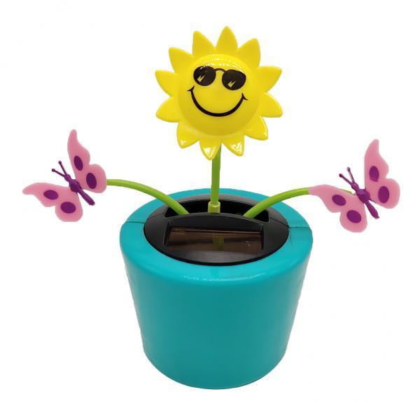 2 columpio con energía Solar de y flores , y planta que sacude mariposas, decoración para hogar, para Yotijar Columpio Insecto Figura Muñeca Juguete