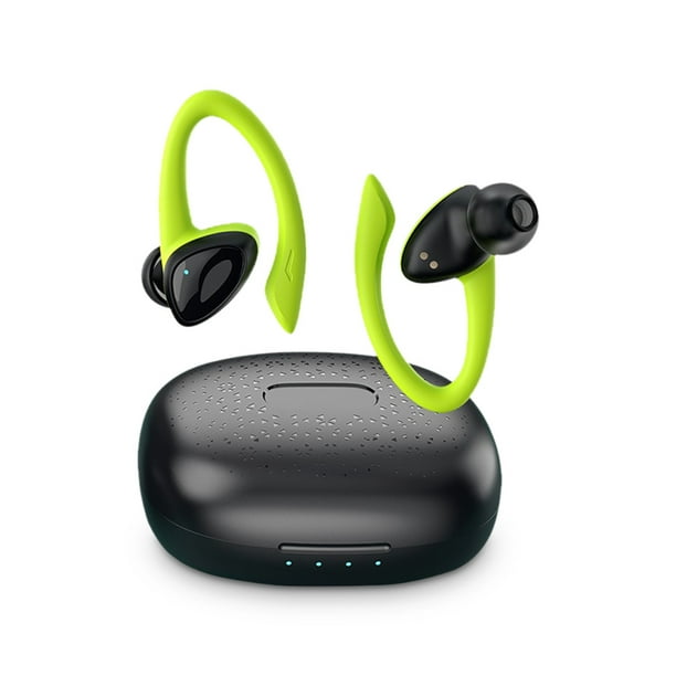 Auriculares TWS Auriculares inalámbricos recargables con gancho para la oreja Auriculares V5.1 compatibles con Bluetooth Auriculares con sonido, Verde 1 Pieza Methold EL005017-01B