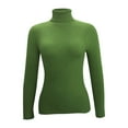 thumbnail image 4 of Kaliqueen Womens Shirts Turtleneck Long Sleeve Solid Color Pullover Tops 2025 Fall Slim Fitted Ribbed Knit Basic Casual Sweater, 4 of 5