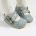 thumbnail image 2 of Baby Girl Mary Jane Flats Lace Bow Non-Slip Soft Sole Newborn First Walker Wedding Princess Party Dress Shoes, 2 of 6