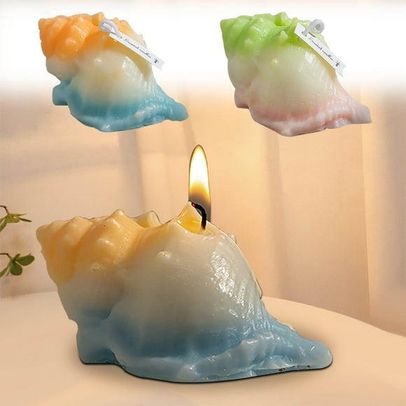 Fiudx Vela de Caracola Navideña, Aromaterapia Relajante, Elegante Decoración para El Hogar, Diseño Inspirado En El Mar, Ambiente Acogedor, Regalo Perfecto de Navidad, Aroma a Melocotón con Aliento Ma