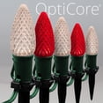 thumbnail image 2 of Wintergreen Lighting C9 Red & Warm White OptiCore Faceted LED Christmas Pathway Light Kit, 100 Lights, 12" Spacing, Green Wire, 100 ft, 2 of 8