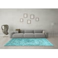 thumbnail image 3 of Ahgly Company Indoor Rectangle Medallion Light Blue Traditional Area Rugs, 8' x 12', 3 of 4
