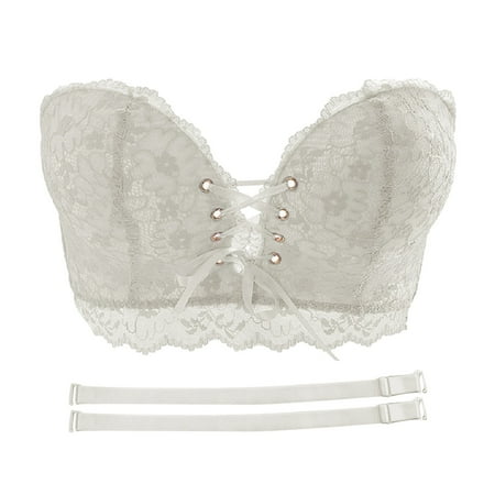 

ZMHEGW Bras for Women Comfortable Agglomerated Non Slip Upholding Small Chest No Steel Ring Wipe Wrapping Seamless Bralettes Underwear