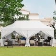 thumbnail image 4 of Gymax 10 x 20 FT Canopy w/ 6 Detachable Sidewalls Carrying Bag UPF50+ Sun Protection White, 4 of 10