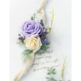 thumbnail image 5 of Ksopiavobs Set of 2 Wrist Corsage Wristlet for Wedding Bridesmaid Mother Grandmother for Bridal Shower Wedding Artificial Roses Flower Prom (Purple), 5 of 5