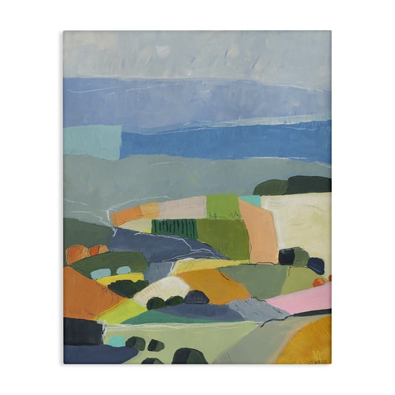 Stupell Industries Contemporary Farmland Shapes Abstraction Canvas Art, 30 x 40, by Jan Weiss