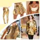 thumbnail image 4 of Tela de spandex con estampado metálico de 3,6 yardas, 60 pulgadas de ancho, poliéster brillante y elástico, spandex holográfico iridiscente., 4 of 9