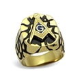 thumbnail image 1 of Stainless Steel Gold Plated and Epoxy Masonic Lodge Freemason Ring Men's Size 8, 1 of 5