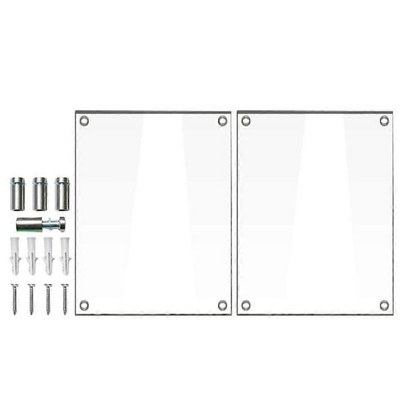 Clear Acrylic Photo Frame Wall Mounting Clear Picture Frame Picture Photo Holder (L)