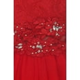 thumbnail image 4 of Flower Girl Dress Mini Dress Rhinestone Neck & Waist for Little Girl Coral 14 MBK-JK52, 4 of 4