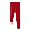 thumbnail image 2 of uublik Women Thermal Underwear Bottoms Thick Fleece Warm High Waisted Pants for Winter Snow, Red, 2 of 5