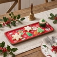 thumbnail image 2 of Christmas Printed Serving Tray with Wooden Rim Decorative Tray for Storing Cookies Desserts Tabletop Holiday Decoration, 2 of 6